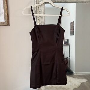 Aritzia Sleek Brown Mini Dress